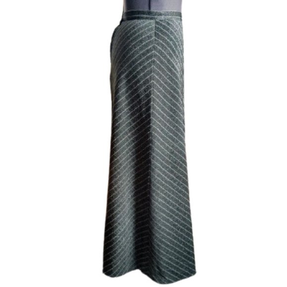 Vintage 70s Chevron Metallic Knit High Waist Maxi Skirt - Picture 4 of 7